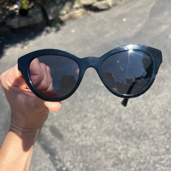 Versace Black Sunglasses with Gold Medallion - Picture 9 of 12